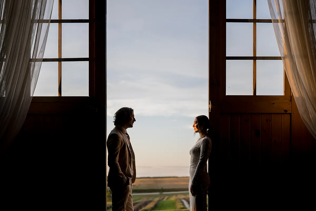 The Bride & Groom at Gray Silo Lavender Farm