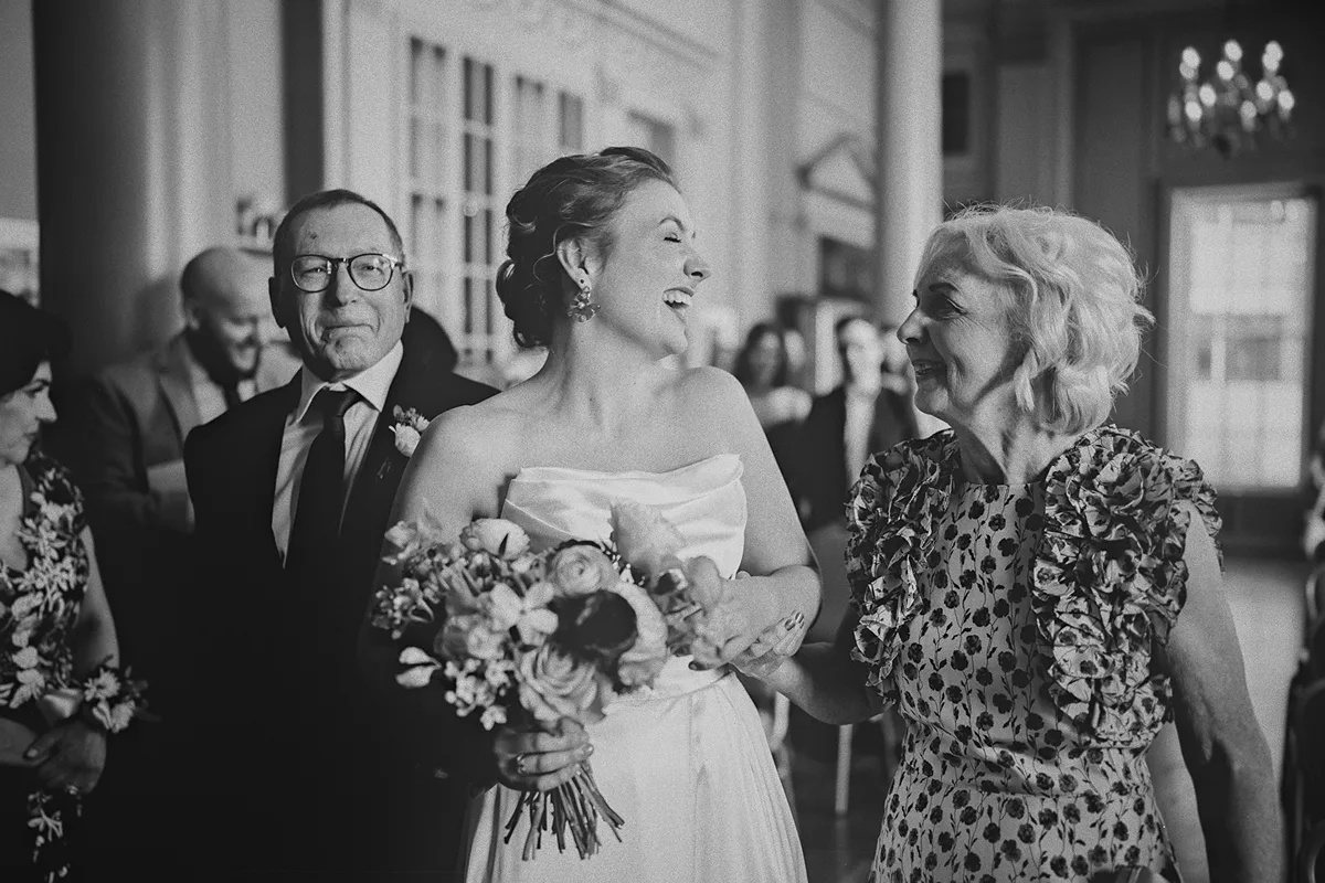 Beth laughs with her mother during the processional