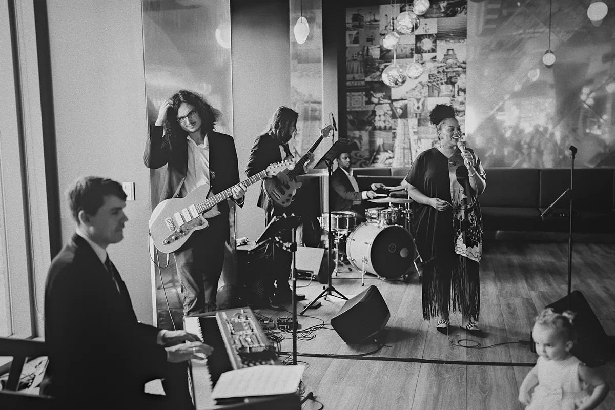 The live band performs during the reception