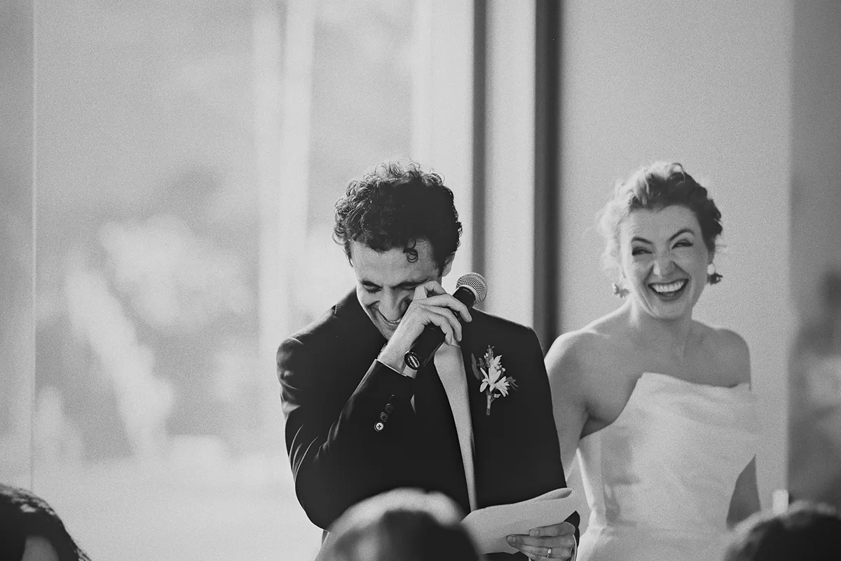 Mike laughs through tears during his heartfelt speech