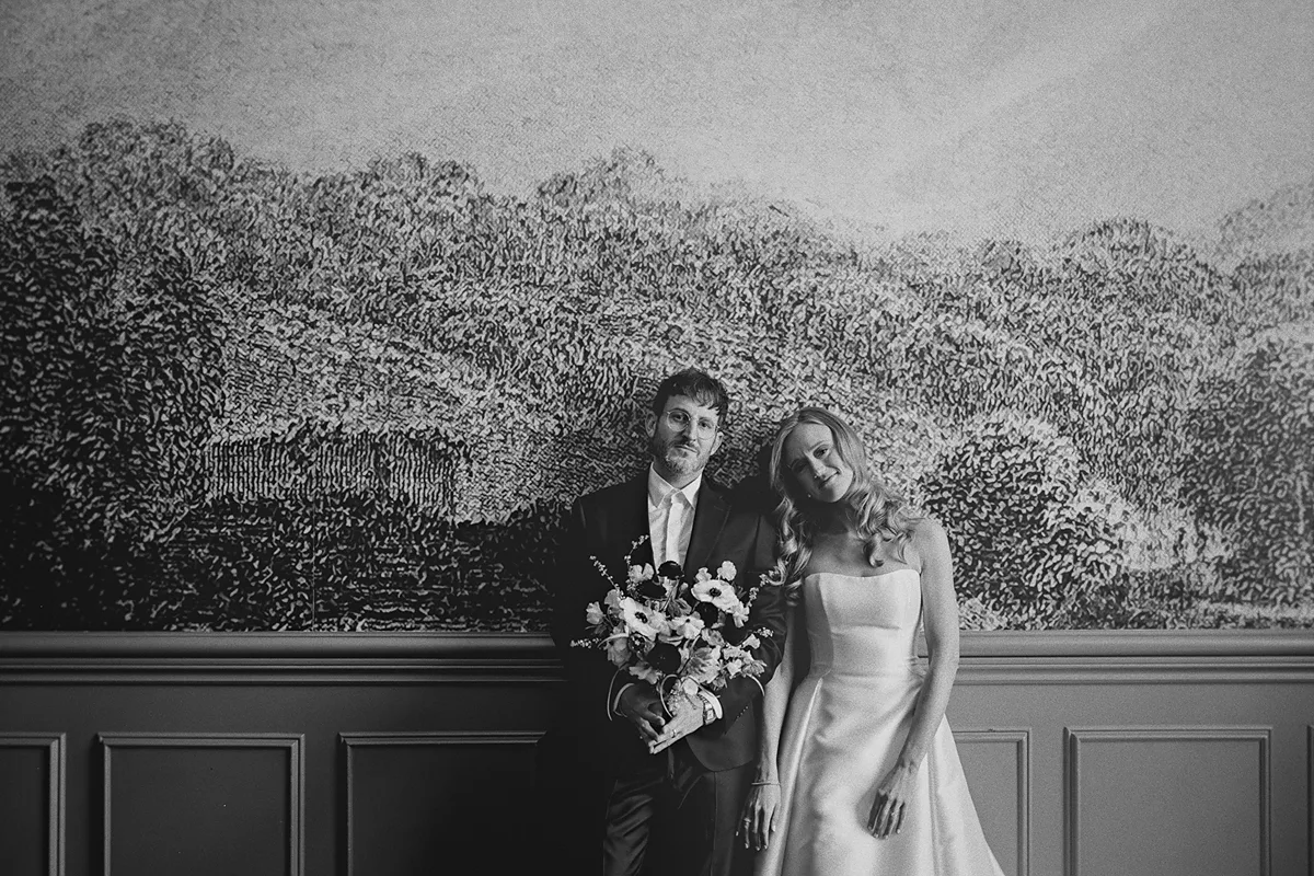 Carolyn and Mark pose for a creative portrait