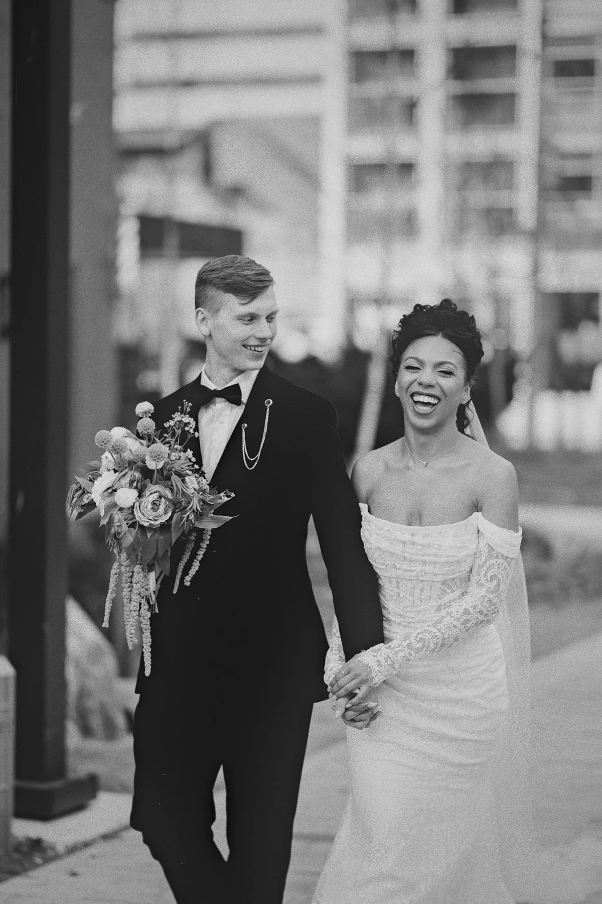 Cherise and Konrad share a joyful laugh