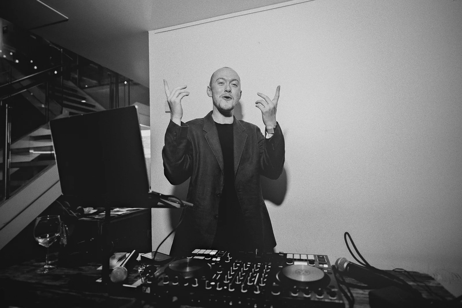 The DJ gets the party started at the reception