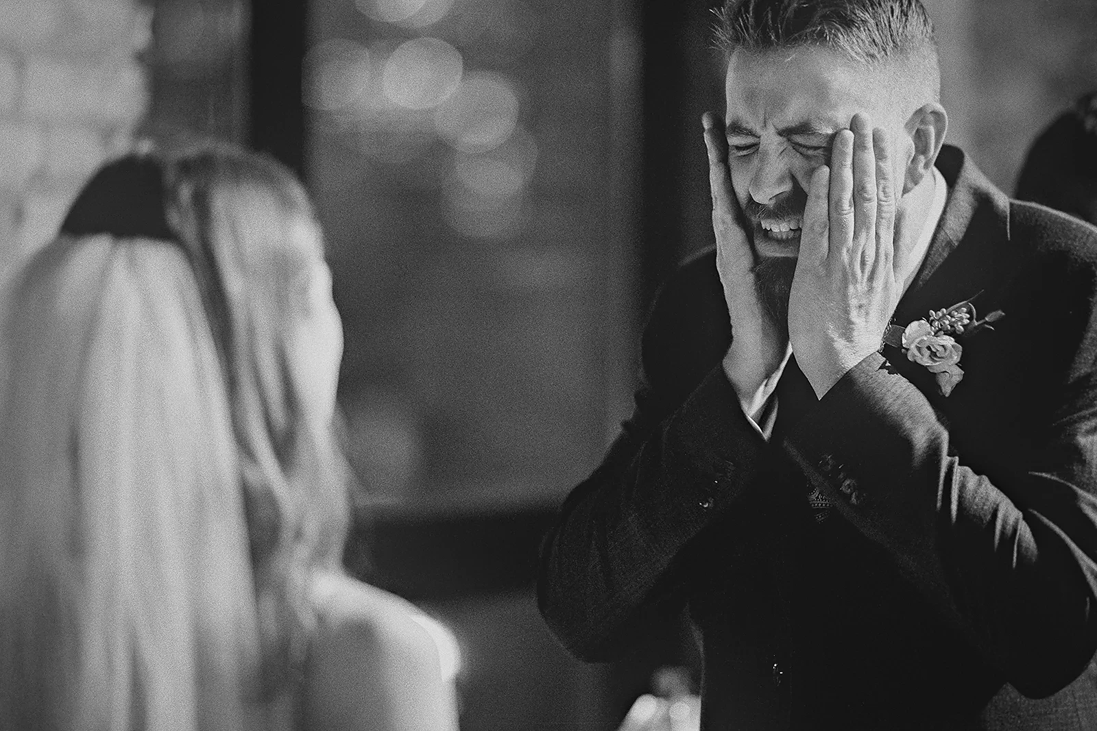 Ryan is overcome with emotion during the ceremony.