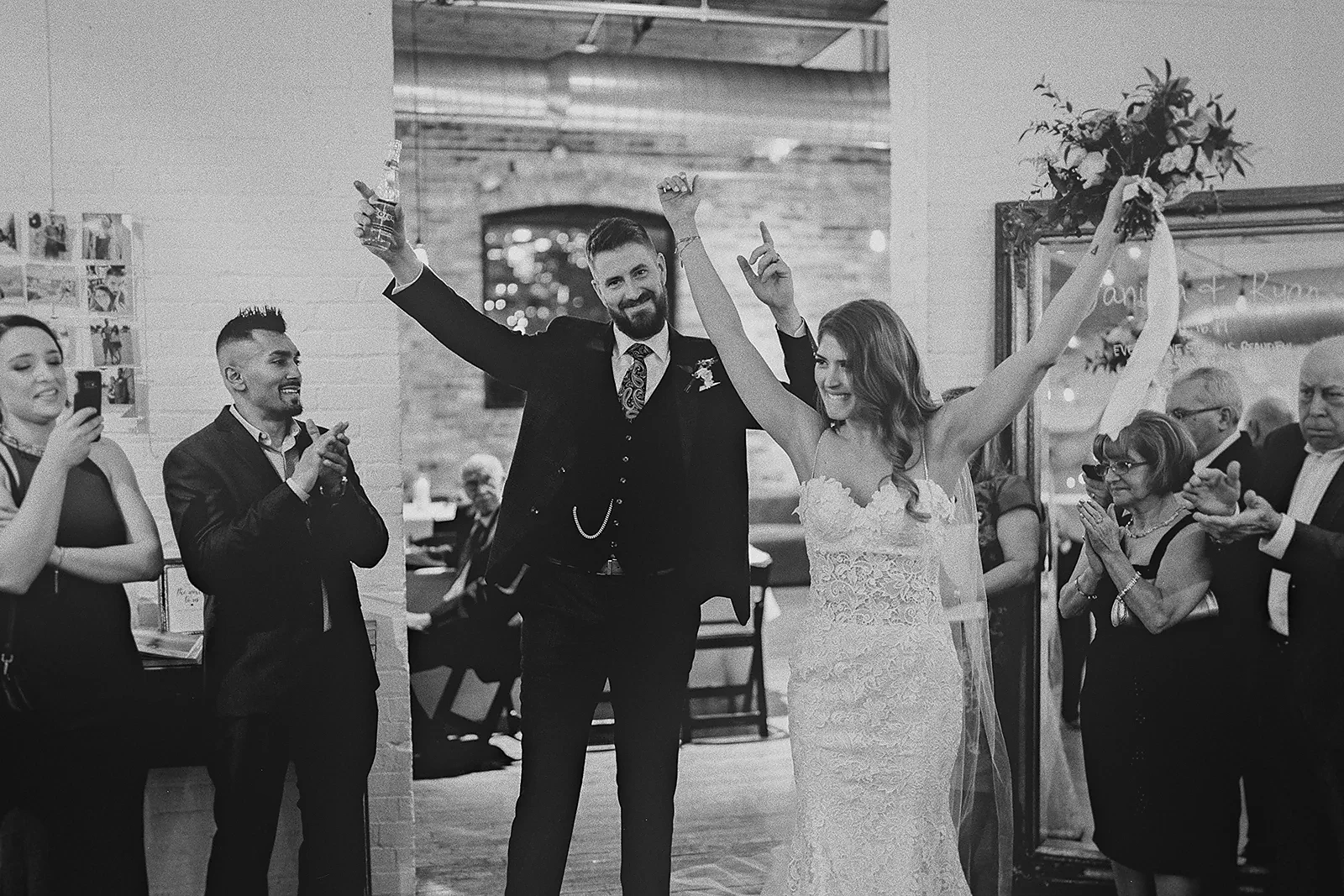 Daniela and Ryan celebrate their reception entrance