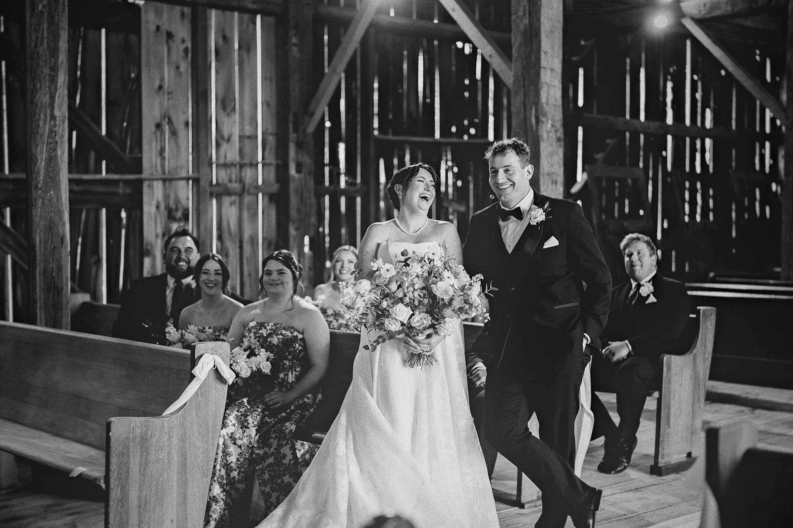Hillary and Kieran share a joyful moment in the barn.