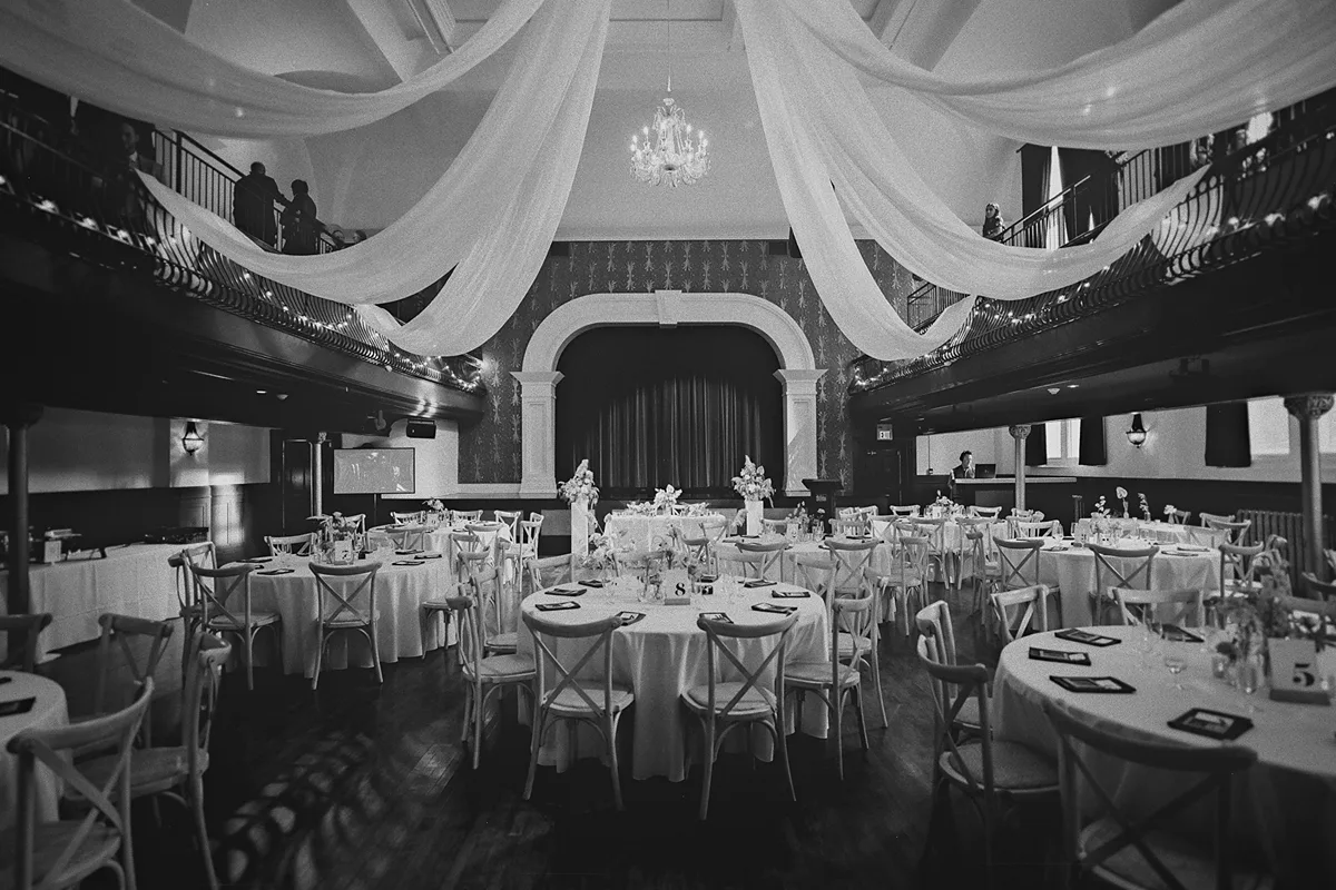 A wide view of the reception at The Great Hall.